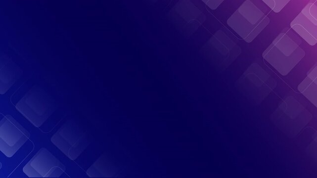 Modern minimalist blue purple gradient motion graphic with square elements and wide copy space for presentations