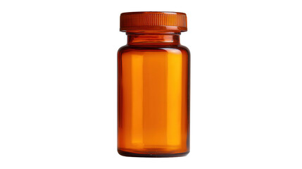 amber pill bottle pharmacy container background isolated on a Transparent background, PNG file.