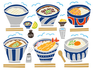 うどんのイラストセット