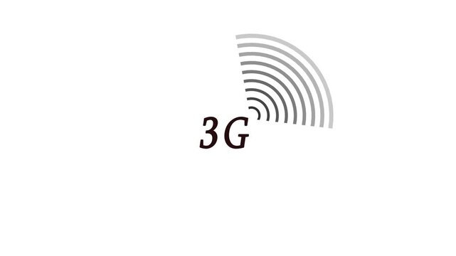 high speed 3 G symbols appears. 4K animation concept. 4K animation video.abstract technology concept digital communication network.