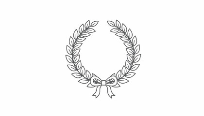 Laurel Wreath with Ribbon, Symbol of Victory, Achievement, and Honor
