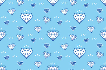 Seamless Diamond Pattern on Blue Background