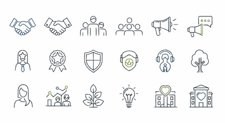 Fototapeta premium Collection of Simple Business Icons Set.