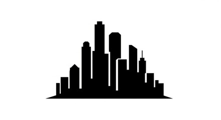 Fototapeta premium Black silhouette of a city skyline