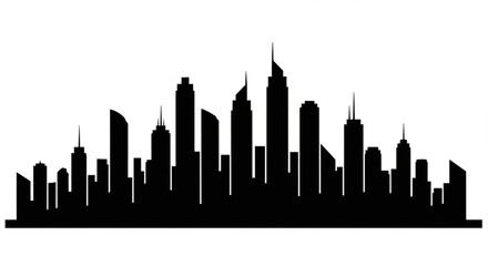 Fototapeta premium Black silhouette of a city skyline