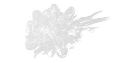A white smoke cloud on transparent background