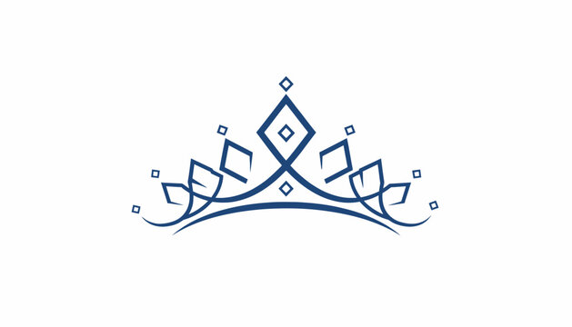 Elegant Blue Tiara Crown Logo Icon, Royal Symbol, Luxury Design Element