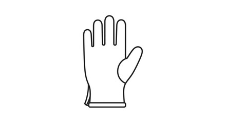 Obraz premium Clean Protective Glove Icon, Simple Outline Drawing, White Background