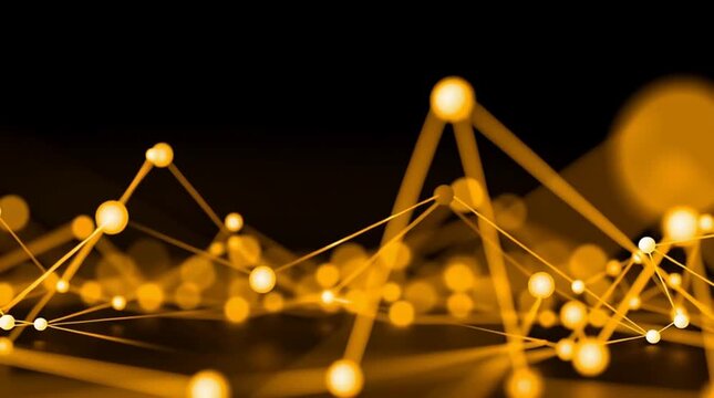 node. Abstract digital network concept with glowing nodes and connections, representing futuristic technology. product launch decks.
