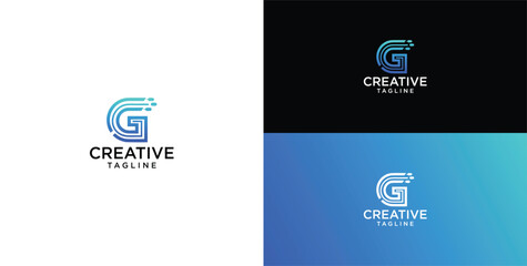 Technology logo vector. G initial logo design © micky_adb