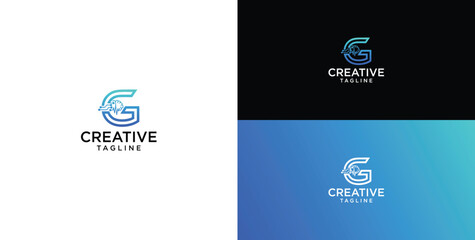 Technology logo vector. G initial logo design © micky_adb