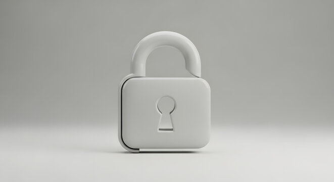 3D Cyber Security and Data Protection Icon Set on Minimal Background