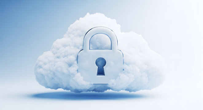 3D Cyber Security and Data Protection Icon Set on Minimal Background