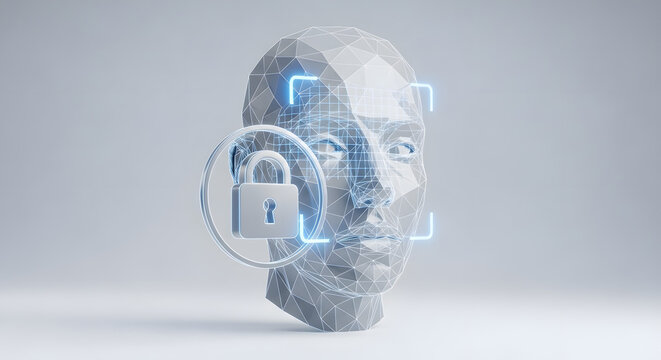 3D Cyber Security and Data Protection Icon Set on Minimal Background