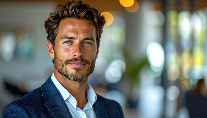 Confident CEO Portrait in Modern Office Environment