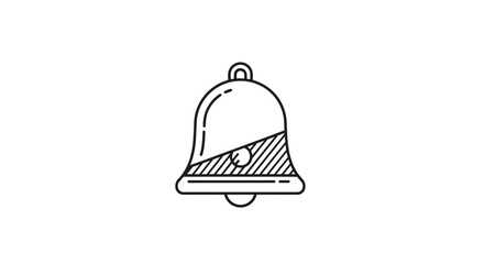 Fototapeta premium Simple Line Art Bell Icon Notification Symbol Graphic Design