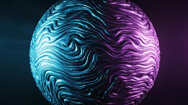Abstract colorful swirling pattern on a sphere