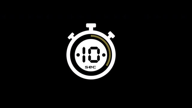 15 second timer simple countdown animated with stopwatch icon 4k 