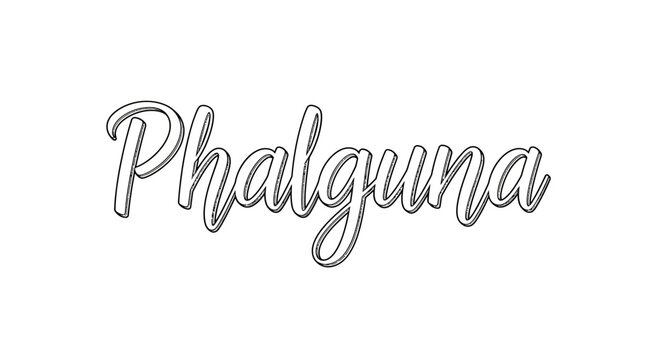Phalguna Calligraphy Text - Indian Month Name