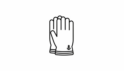 Fototapeta premium Nautical Gloves Icon with Anchor Symbol