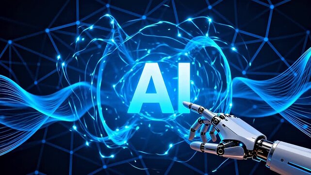 Robot hand AI symbol network