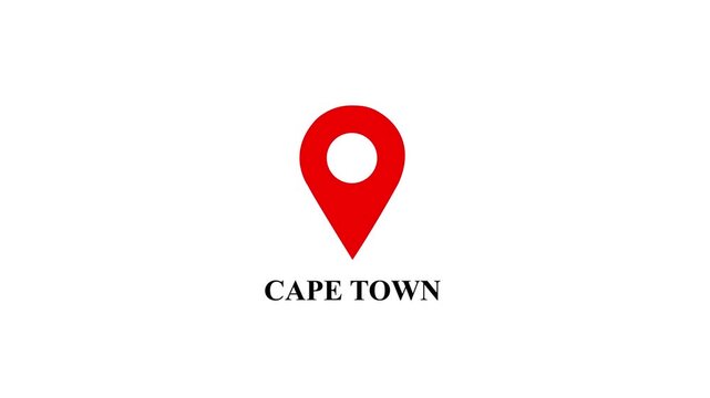 Location of the city of cape town ,the name of the place with the location has been displayed. GPS location tracking icon. Location pin icon search location idea for travel and gaps navigation.
