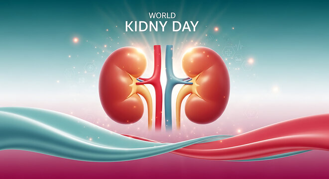 World kidney day awareness illustration