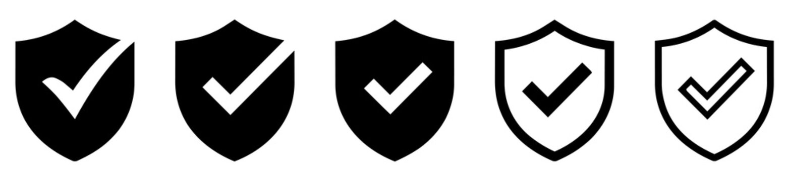 Shield snd checkmark combination symbol