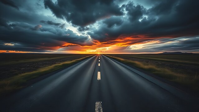 A dramatic split in the road under a moody sky, symbolizing life's pivotal choices.