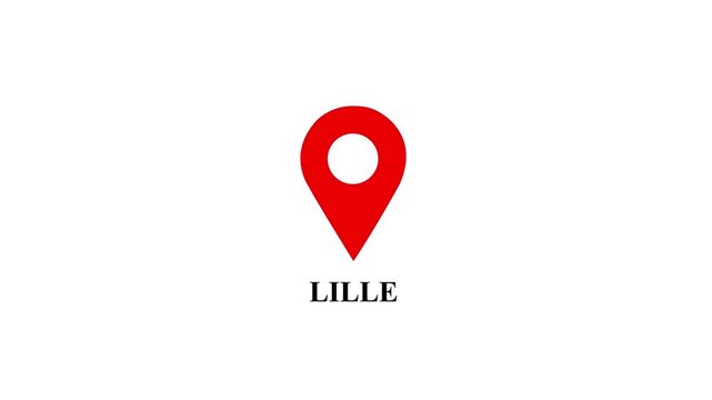 Location of the city of Lille ,the name of the place with the location has been displayed. GPS location tracking icon. Location pin icon search location idea for travel and gaps navigation.