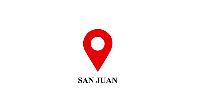 Location of the city of Sanjuana  ,the name of the place with the location has been displayed. GPS location tracking icon. Location pin icon search location idea for travel and gaps navigation.