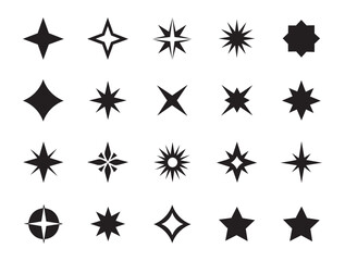 Sparkle and starburst icon set
