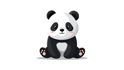 Obraz premium Charming Baby Panda 2D Flat Cartoon Illustration in a Sitting Pose