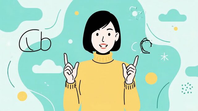 Young Woman Gesturing Ideas Learning Communication Education Business.