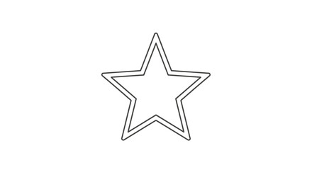 Obraz premium Simple Star Outline Icon, Geometric Shape, Minimalist Design, Isolated on White Background