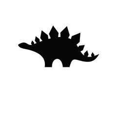 Stegosaurus Silhouette Icon Isolated on White Background © Alpha Vector