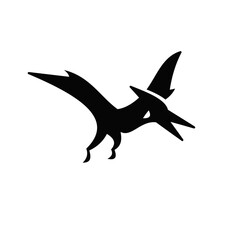 Flying Pterodactyl Silhouette Logo Icon Vector Illustration © Alpha Vector