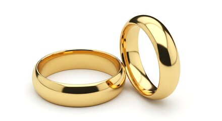 Golden wedding rings representing eternal love and commitment between couples in marriage ceremony