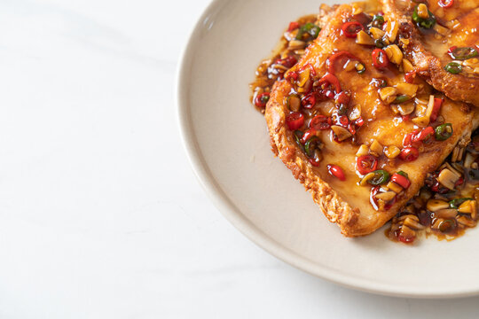 Fried Snapper Belly with Spicy Garlic Soy Sauce