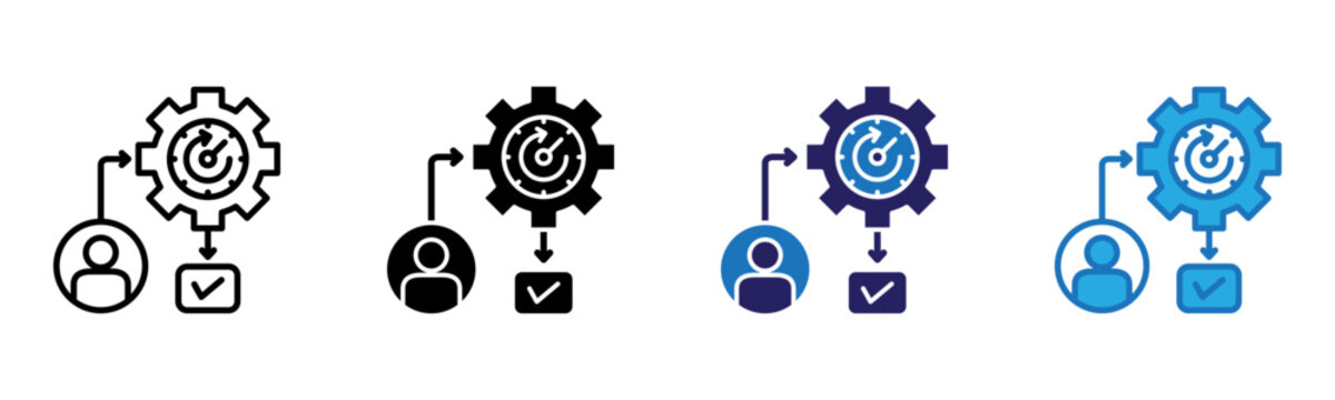 Process Icon Multi Style Vector Illustration