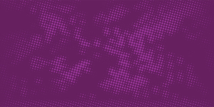 Abstract halftone purple dot pattern gradient texture background.