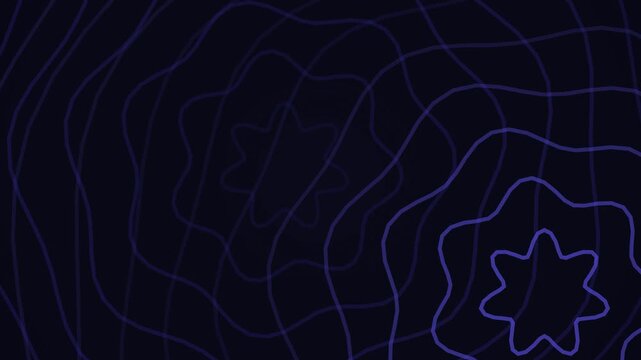 Abstract Dark Background with Concentric Wavy Lines and Geometric Pattern Subtle Digital Overlay