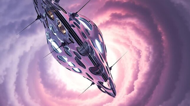 Mysterious UFO flying in the night sky with glowing lights and cinematic atmosphere, capturing a sci-fi alien encounter and unidentified aerial phenomenon in a dramatic visual scene