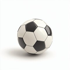 Fototapeta premium Classic Black and White Soccer Ball – Realistic Football Sports Equipment 3D Illustration on Light Background