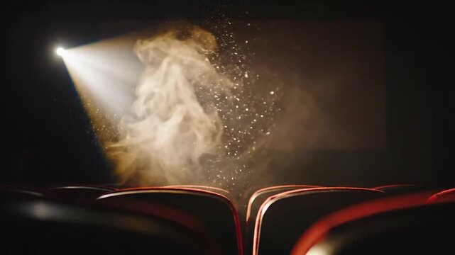 A gleaming award statuette is dramatically revealed on a stage under a spotlight