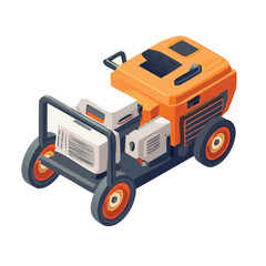 Naklejka premium Flat color vector illustration of an industrial power generator or water pump for farms in Bangladesh