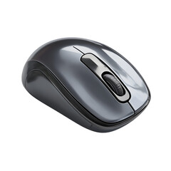 Professional Black Wireless Computer Mouse Isolated on White Background