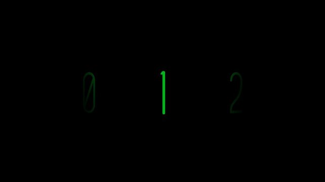 Countdown time design day count green digital number