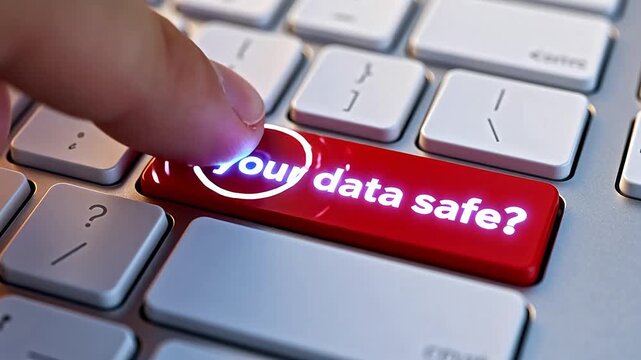 Keyboard with red data safety key