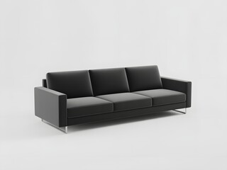 Modern black sectional sofa with minimalist design and sleek lines
